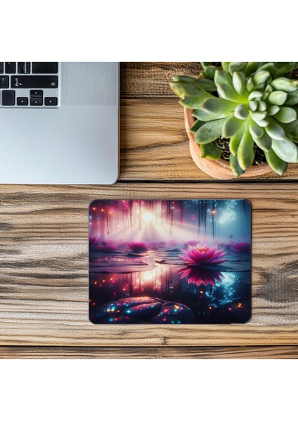 Su Üzerinde Lotus & Yumuşak Işık Mouse Pad - 19X23 cm 2 mm Dikdörtgen Ithal Baskılı Mouse Pad modelleri