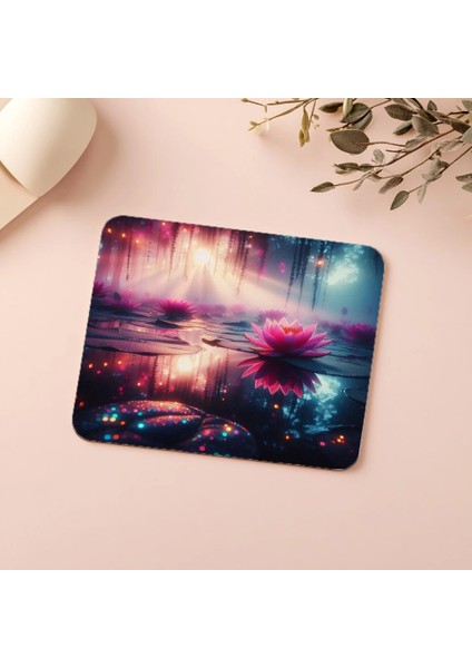 Su Üzerinde Lotus & Yumuşak Işık Mouse Pad - 19X23 cm 2 mm Dikdörtgen Ithal Baskılı Mouse Pad indirimleri