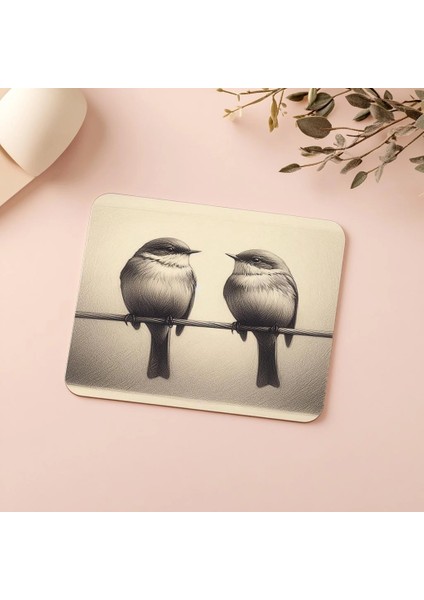 Karakalem Tarzda Doğa Temalı Mouse Pad - 19X23 cm 2 mm Dikdörtgen Ithal Baskılı Mouse Pad indirimleri