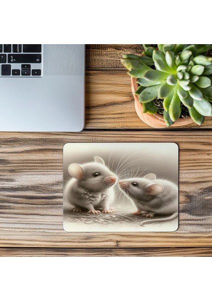 Sniffing Mouse Temalı Kalemle Çizilmiş Mouse Pad - 19X23 cm 2 mm Dikdörtgen Ithal Baskılı Mouse Pad modelleri