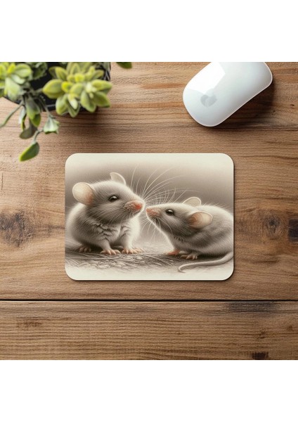 Sniffing Mouse Temalı Kalemle Çizilmiş Mouse Pad - 19X23 cm 2 mm Dikdörtgen Ithal Baskılı Mouse Pad fırsatları