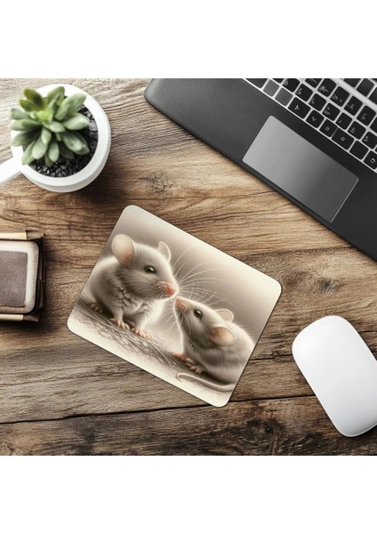 Sniffing Mouse Temalı Kalemle Çizilmiş Mouse Pad - 19X23 cm 2 mm Dikdörtgen Ithal Baskılı Mouse Pad