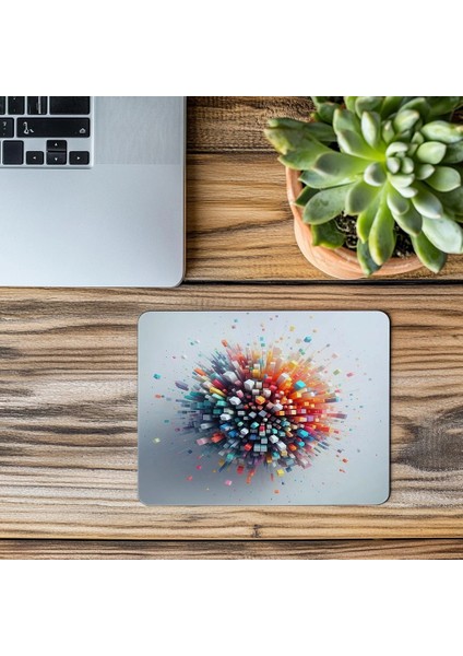 3D Küp Temalı Parlak Mouse Pad - 19X23 cm 2 mm Dikdörtgen Ithal Baskılı Mouse Pad modelleri