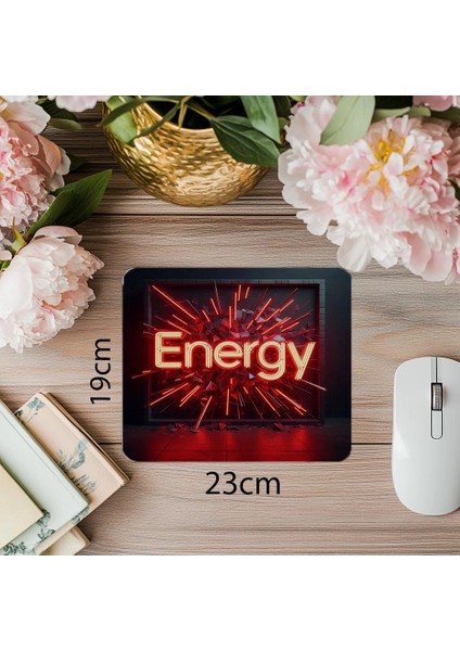 Parçacık Efektli Güçlü Sözlü Mousepad - 19X23 cm 2 mm Dikdörtgen Ithal Baskılı Mouse Pad