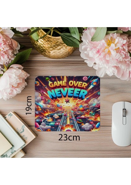 Eğlenceli Mousepad Tasarımı – Game Over - 19X23 cm 2 mm Dikdörtgen Ithal Baskılı Mouse Pad