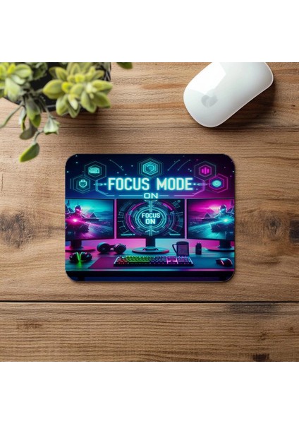 Focus Mode On Yazılı Gamer Mousepad - 19X23 cm 2 mm Dikdörtgen Ithal Baskılı Mouse Pad fırsatları