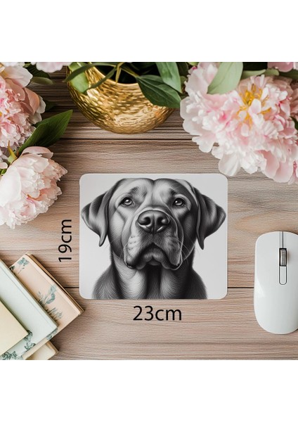 Köpekseverler Için El Çizimi Mouse Pad - 19X23 cm 2 mm Dikdörtgen Ithal Baskılı Mouse Pad