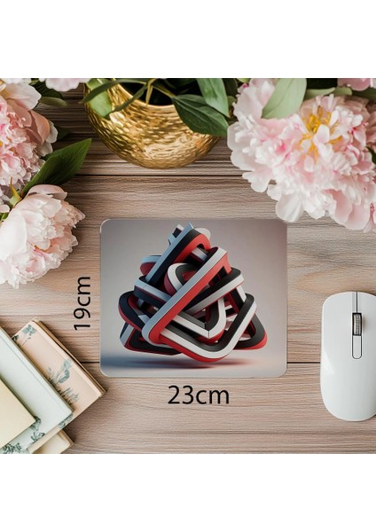 Geometrik Yüzey Kompozisyonlu Mousepad - 19X23 cm 2 mm Dikdörtgen Ithal Baskılı Mouse Pad