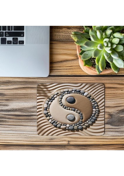 Doğal Taşlarla Yin Yang Mousepad - 19X23 cm 2 mm Dikdörtgen Ithal Baskılı Mouse Pad modelleri