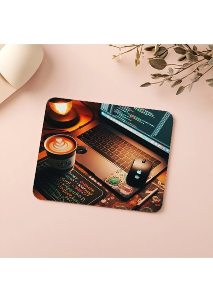 Geliştirici Masası Mousepad – Kahve Yanında - 19X23 cm 2 mm Dikdörtgen Ithal Baskılı Mouse Pad indirimleri