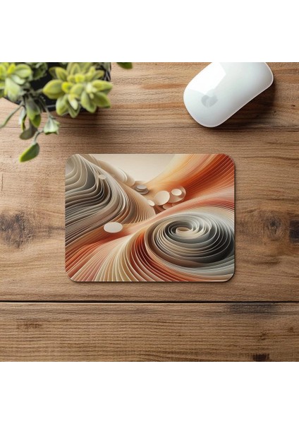 Ritimli Elips Desenli Sade Mouse Pad - 19X23 cm 2 mm Dikdörtgen Ithal Baskılı Mouse Pad fırsatları