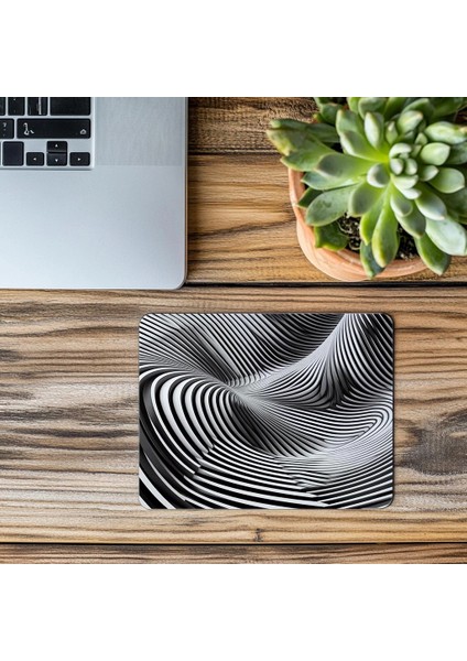 Hareketli Çizgi Efektli Minimal Mouse Pad - 19X23 cm 2 mm Dikdörtgen Ithal Baskılı Mouse Pad modelleri