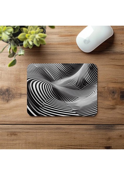 Hareketli Çizgi Efektli Minimal Mouse Pad - 19X23 cm 2 mm Dikdörtgen Ithal Baskılı Mouse Pad fırsatları