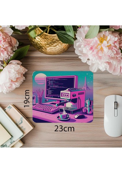Git Branch Projeksiyonlu Mousepad – Espresso Önü - 19X23 cm 2 mm Dikdörtgen Ithal Baskılı Mouse Pad