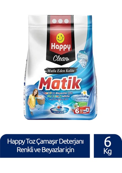 Clean Toz Çamaşır Deterjanı Renkli ve Beyazlar Için 6 kg