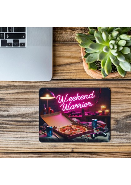 Weekend Warrior Yazılı Komik Gamer Mousepad - 19X23 cm 2 mm Dikdörtgen Ithal Baskılı Mouse Pad modelleri