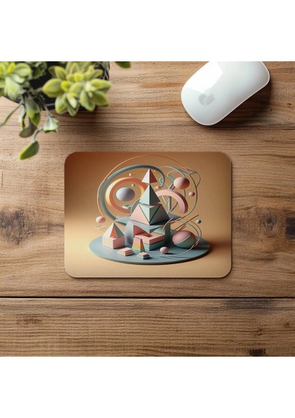 Taş Dokulu Zemin Üzerine Geometrik Mouse Pad - 19X23 cm 2 mm Dikdörtgen Ithal Baskılı Mouse Pad fırsatları