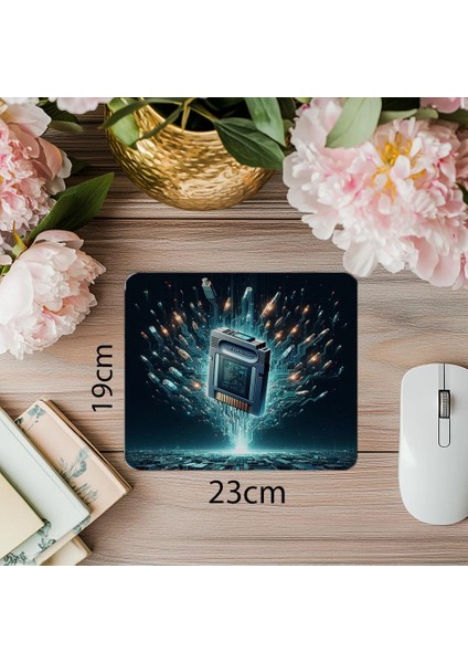 Retro Oyun Kartuşu Mousepad – Havada Asılı - 19X23 cm 2 mm Dikdörtgen Ithal Baskılı Mouse Pad