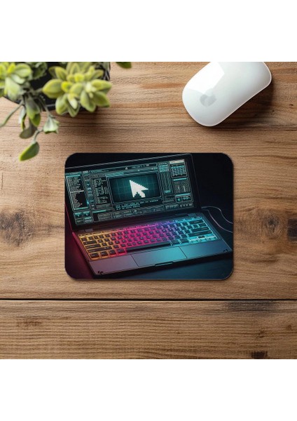 Retro-Fütüristik Dizüstü Bilgisayar Mouse Pad - 19X23 cm 2 mm Dikdörtgen Ithal Baskılı Mouse Pad fırsatları