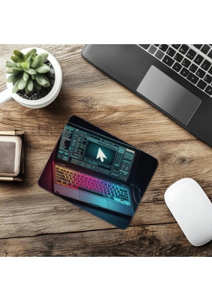 Retro-Fütüristik Dizüstü Bilgisayar Mouse Pad - 19X23 cm 2 mm Dikdörtgen Ithal Baskılı Mouse Pad
