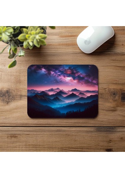 Yıldızlı Gökyüzü ve Dağlar Mousepad - 19X23 cm 2 mm Dikdörtgen Ithal Baskılı Mouse Pad fırsatları