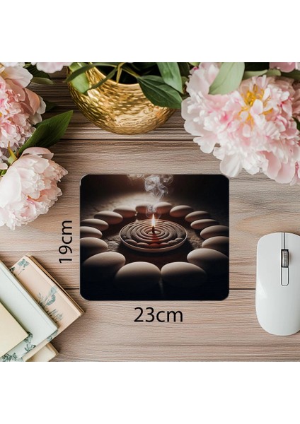 Meditasyon Temalı Zen Mouse Pad - 19X23 cm 2 mm Dikdörtgen Ithal Baskılı Mouse Pad