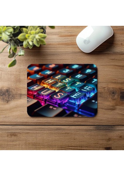Çalışkanlık Mesajlı Renkli Klavye Tasarımı - 19X23 cm 2 mm Dikdörtgen Ithal Baskılı Mouse Pad fırsatları
