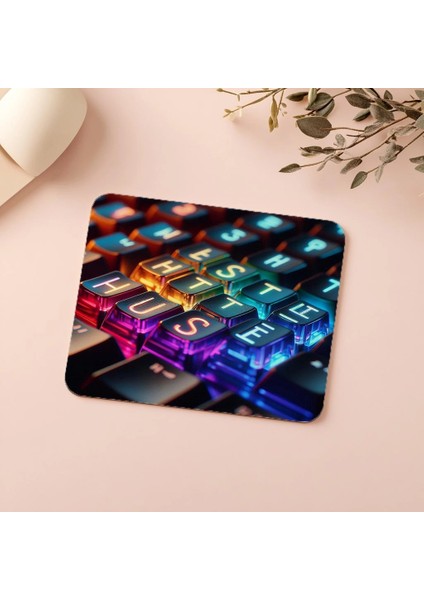 Çalışkanlık Mesajlı Renkli Klavye Tasarımı - 19X23 cm 2 mm Dikdörtgen Ithal Baskılı Mouse Pad indirimleri