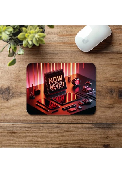 Now Or Never Yazılı Vurgulu Mousepad - 19X23 cm 2 mm Dikdörtgen Ithal Baskılı Mouse Pad fırsatları