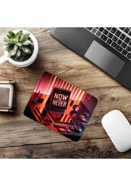 Now Or Never Yazılı Vurgulu Mousepad - 19X23 cm 2 mm Dikdörtgen Ithal Baskılı Mouse Pad