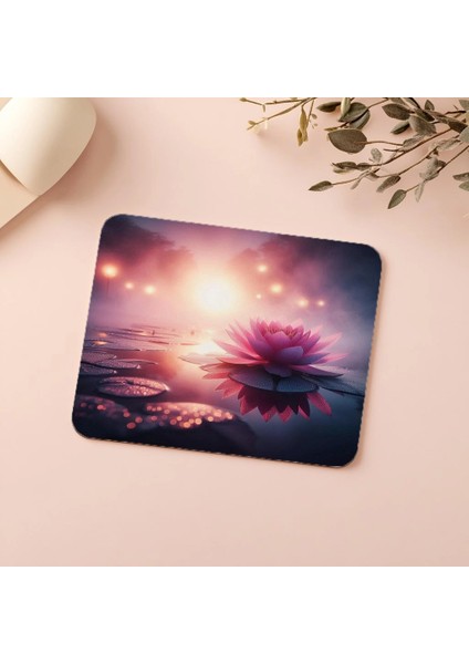 Pastel Işıklı Lotus Çiçeği Mousepad - 19X23 cm 2 mm Dikdörtgen Ithal Baskılı Mouse Pad indirimleri