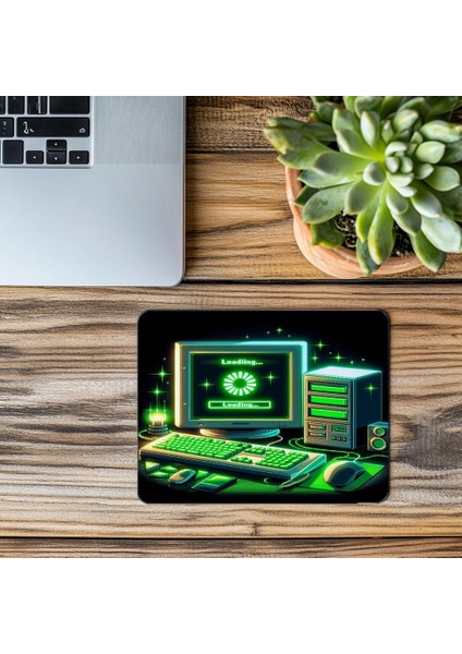 Pixel Art Bilgisayar Temalı Gamer Mousepad - 19X23 cm 2 mm Dikdörtgen Ithal Baskılı Mouse Pad modelleri