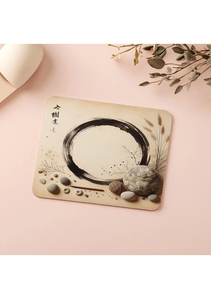 Bambu ve Taşlı Zen Sembolü Mouse Pad - 19X23 cm 2 mm Dikdörtgen Ithal Baskılı Mouse Pad indirimleri