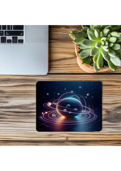 Geometrik Solar Sistem Tasarımlı Mouse Pad - 19X23 cm 2 mm Dikdörtgen Ithal Baskılı Mouse Pad modelleri