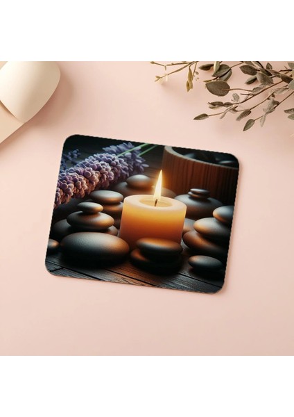 Kapalı Mekan Huzur Mousepad – Mum Efekti - 19X23 cm 2 mm Dikdörtgen Ithal Baskılı Mouse Pad indirimleri