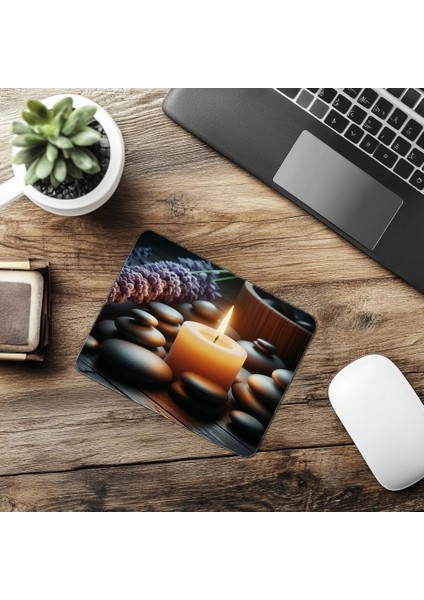 Kapalı Mekan Huzur Mousepad – Mum Efekti - 19X23 cm 2 mm Dikdörtgen Ithal Baskılı Mouse Pad