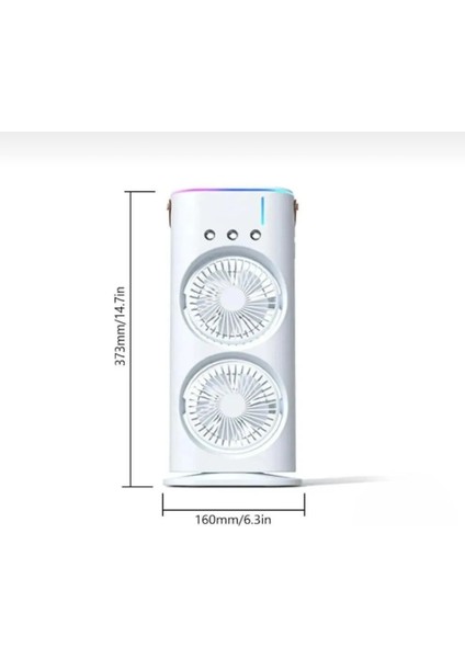 Masaüstü Çift Fanlı Buzlu Vantilatör LED Işıklı Otomatik Salınımlı Taşınabilir Soğutucu Fan Buzlu Klima fiyatları
