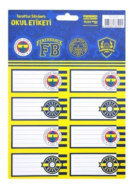 Fenerbahçe Lisanslı Stickers Okul Etiketi 3 Yaprak fiyatları
