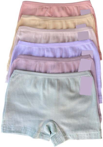 Katmirra Kız Çocuk Renkli Likralı Pamuklu Fitilli Boxer Külot 12 Li fiyatları