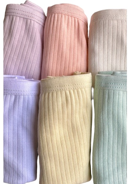 Katmirra Kız Çocuk Renkli Likralı Pamuklu Fitilli Boxer Külot 12 Li modelleri