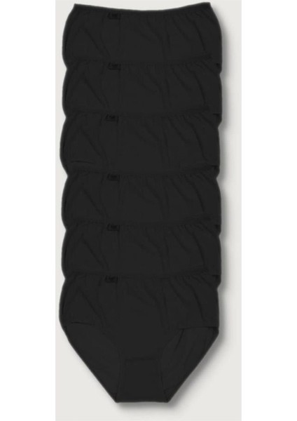 Kadın Siyah 6'lı Paket Likralı Bato Külot ELF568T0924CCM6 Siyah 2xl