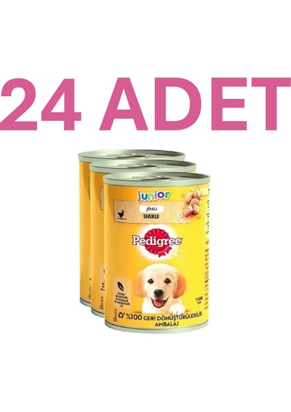 Pedıgree® Yavru Tavuklu Konserve Yaş Mama 24*400 G (24ADET)