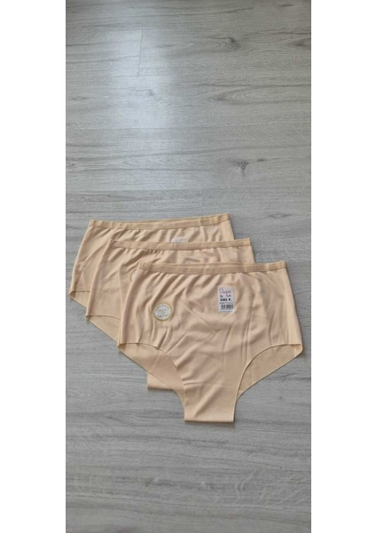 Kadın 3 Lü Ten Beli Lastikli Kaymaz Yüksek Bel Lazer Kesim Iz Yapmaz Külot 3060