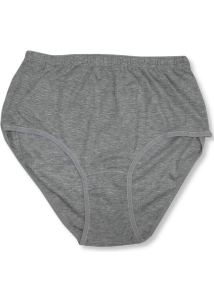 Kadın Gri 10'lu Paket Pamuklu Ribana Bato Külot