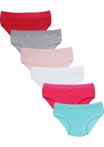 Kız Çocuk Beli Dantelli Külot 6'lı