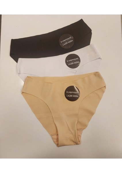 Kadın Çok Renkli Dikişsiz Lazer Kesim 3 Lü Paket Külot