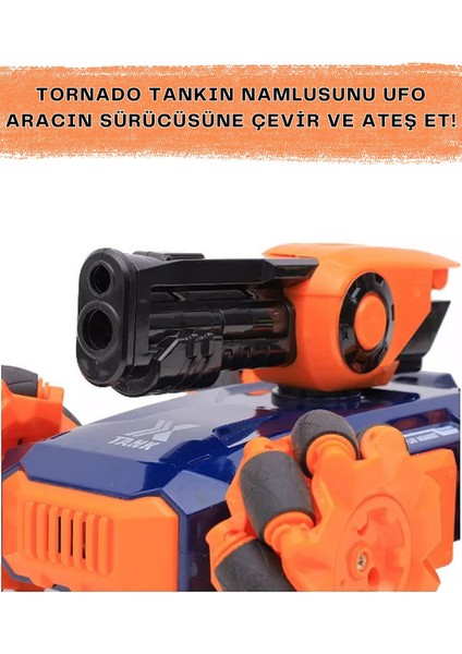 Oyuncak 2.4 Ghz Uzaktan Kumandalı Şarjlı Full Fonksiyon Şarjlı Ufo Avcısı Akrobatik Tank Araba 2in1 fiyatları