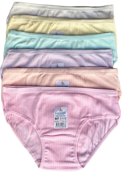 6'lı Dondeza Kız Çocuk Fitilli Pamuklu Külot Slip