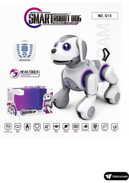 Oyuncak Uzaktan Kumandalı 22 Fonksiyonlu Smart Interaktif Akıllı Robot Köpek Sesli Ve Işıklı Hareketli Kumandalı Sevimli Dost modelleri