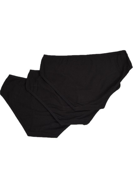 Siyah 3'lü Paket Kadın Cover Slip Külot %100 Pamuk